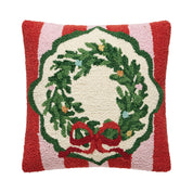 Red Holiday Frames Wreath Hook Pillow