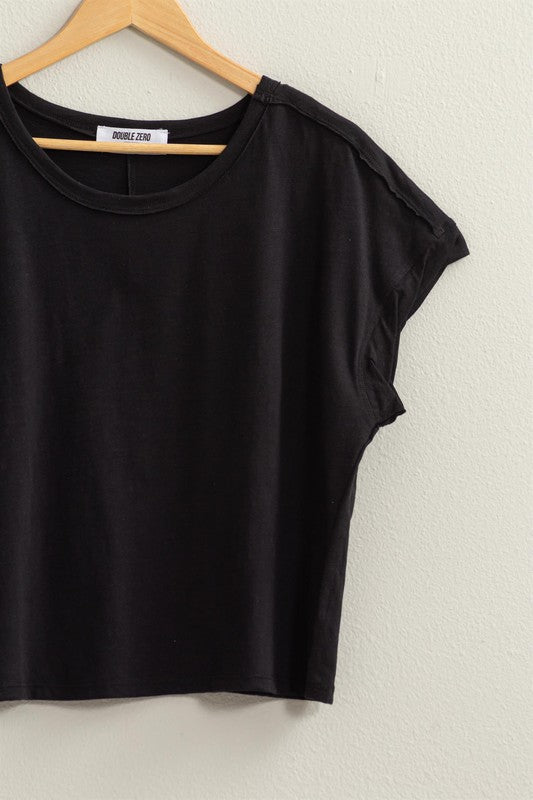 Caroline Black Short Sleeve Top-RTS