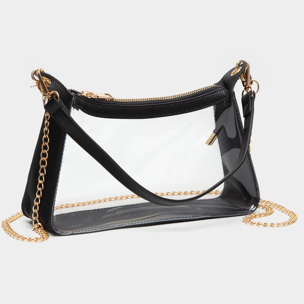 Transparent Hand Bag / Baguette Bag / Crossbody Bag
: Gold