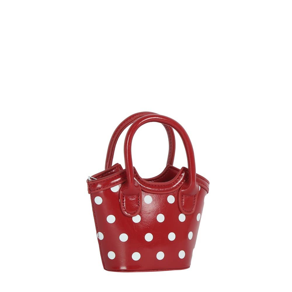 Polka Dot Patent Mini Bucket Tote
