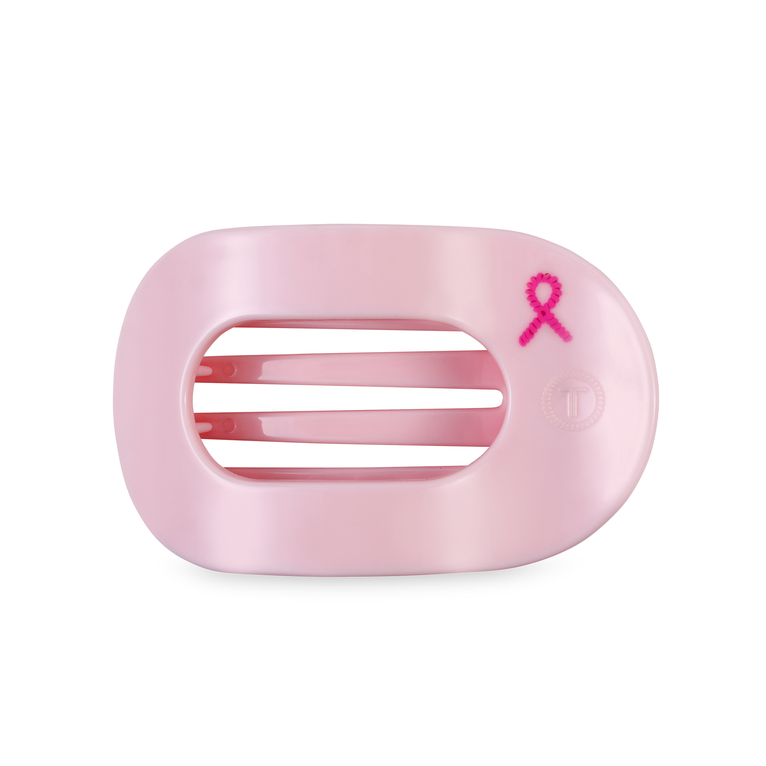 Pink Ribbon Power Med. Flat Round Hair Clip