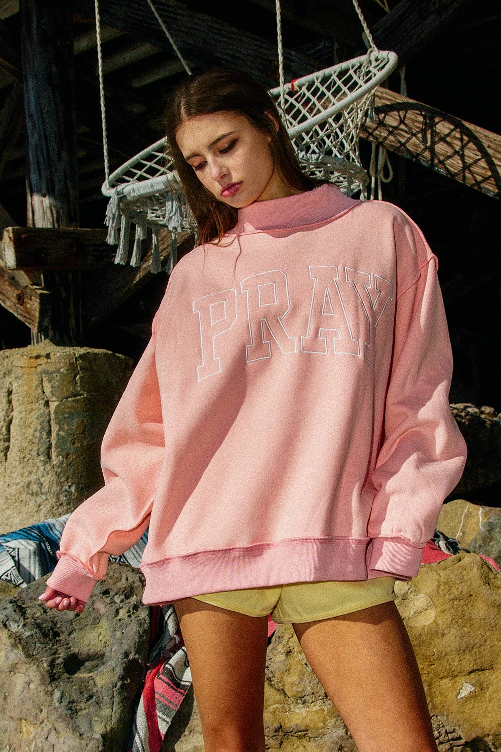 Pray Camouflage Mock Neck