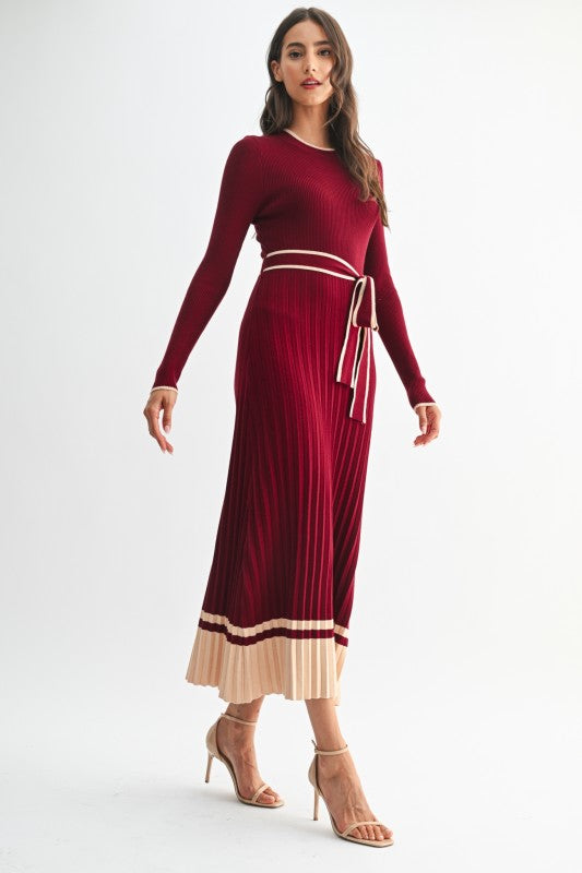 Burgundy Midi Sweater Dress
