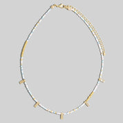 Rectangle Station Charms Seed Beaded Necklace