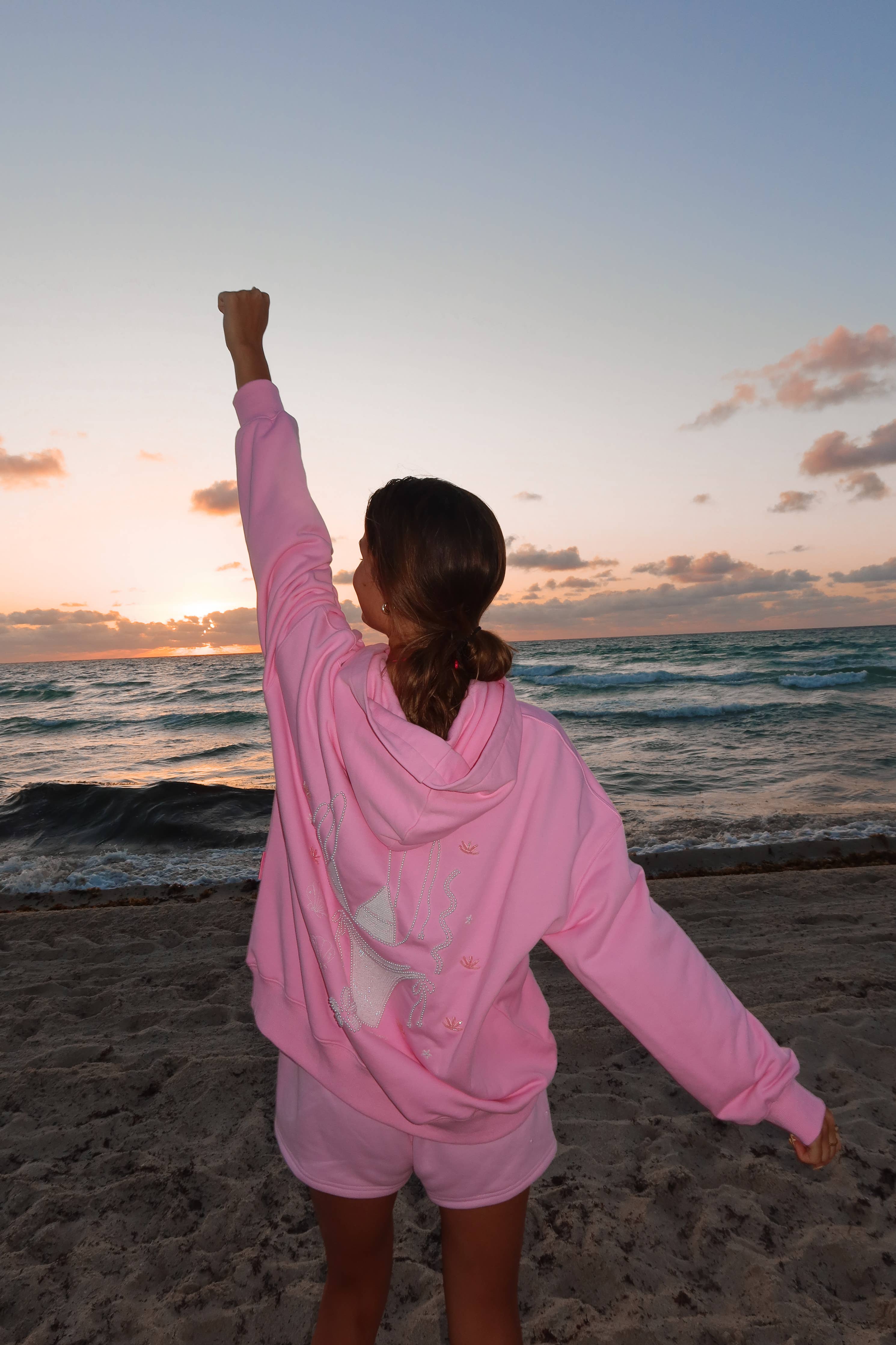 Pink Bikini Beaded Hoodie