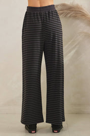 Striped Button Henley Brushed Lounge Set