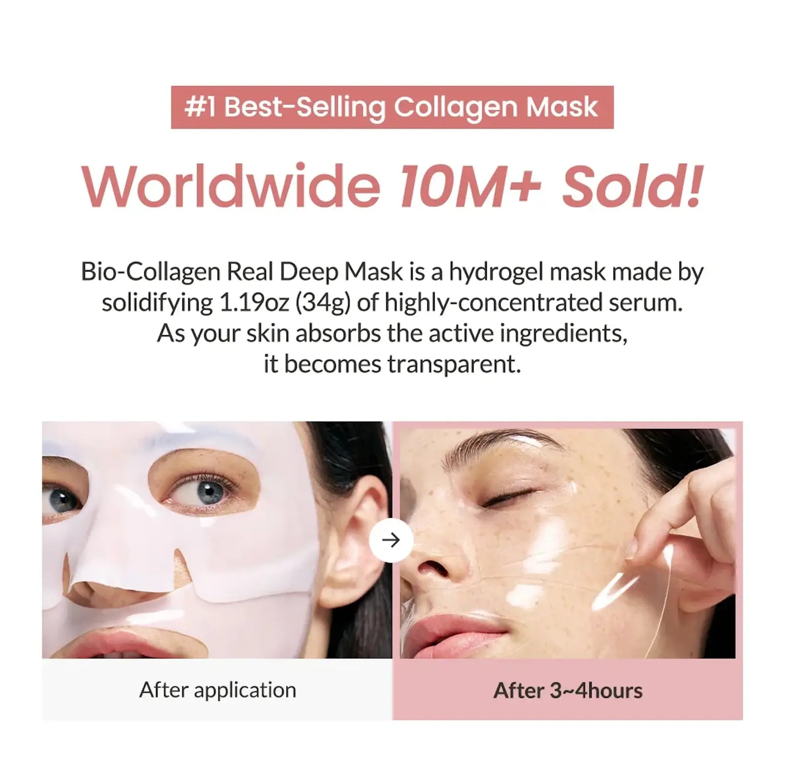 Biodance Bio-Collagen Real Deep Face Sheet Mask showing hydrogel bio-collagen face sheet mask