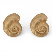 Vintage Gold Seashell Earrings — vintage 14k gold plated and seashell earrings