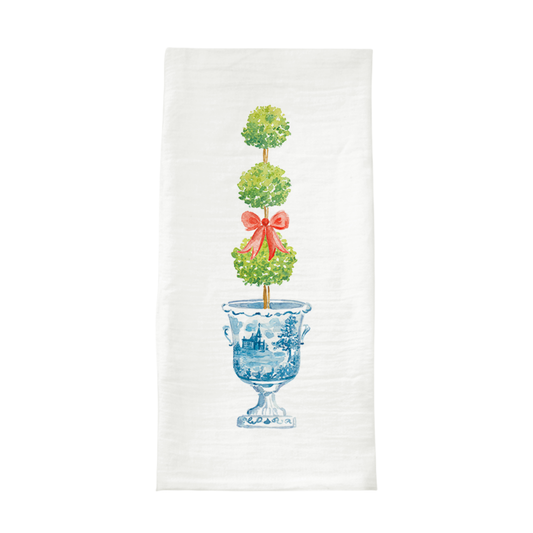 Topiary Watercolor Tea Towel