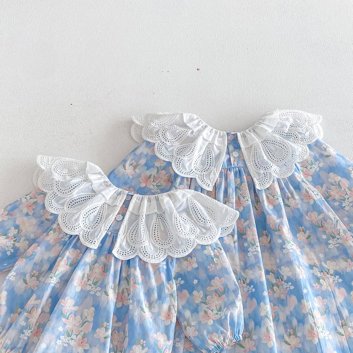 Baby & Toddler Lace Collar Floral Dress Romper