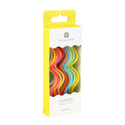 Rainbow Twisted Birthday Candles - 20 Pack | Cake Candless | showing made with widely recyclable materials