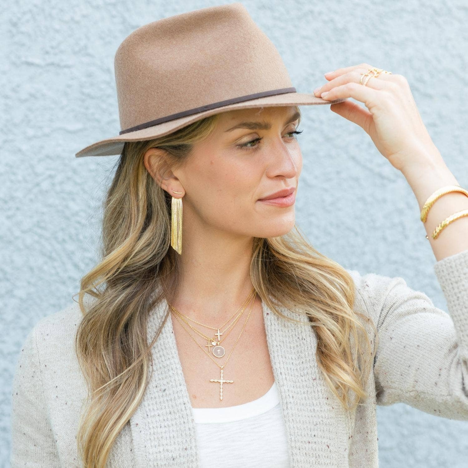 Cross and Heart Pendant Necklace