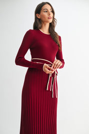 Burgundy Midi Sweater Dress
