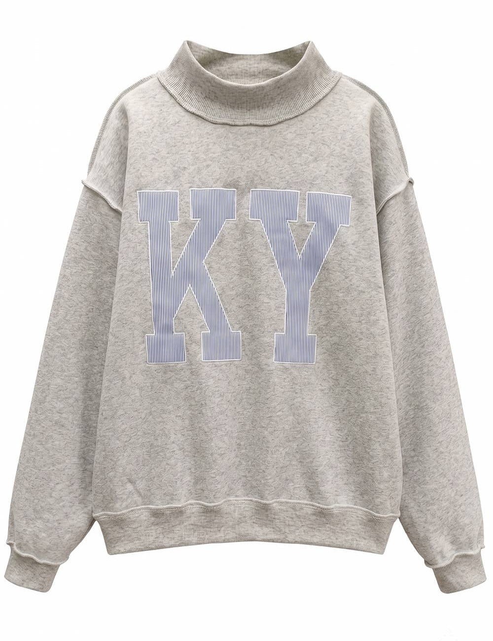 Gray KY Stripe Mockneck