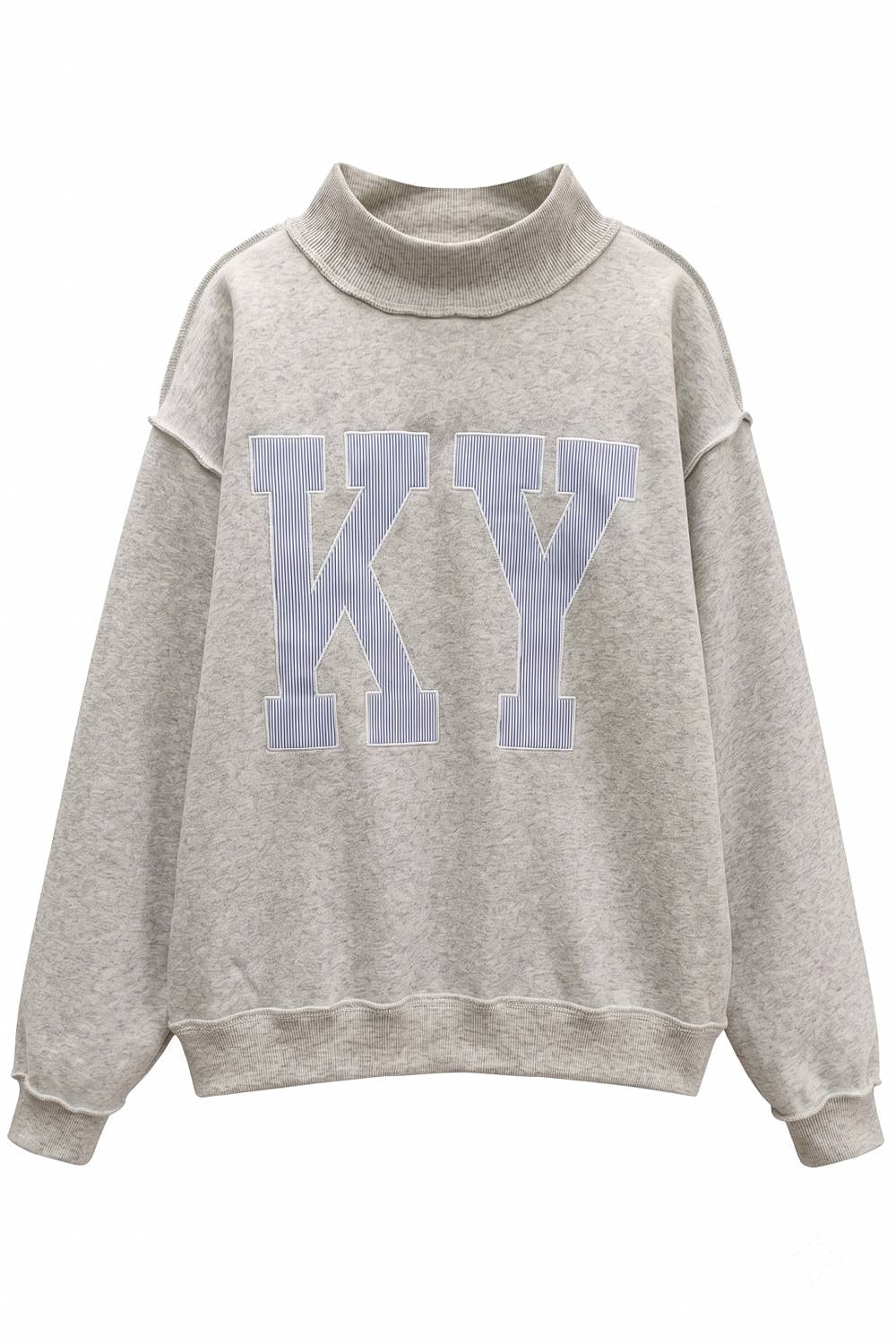 Gray KY Stripe Mockneck