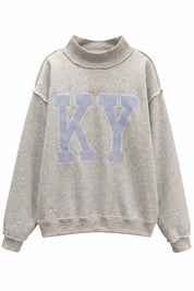 Gray KY Stripe Mockneck