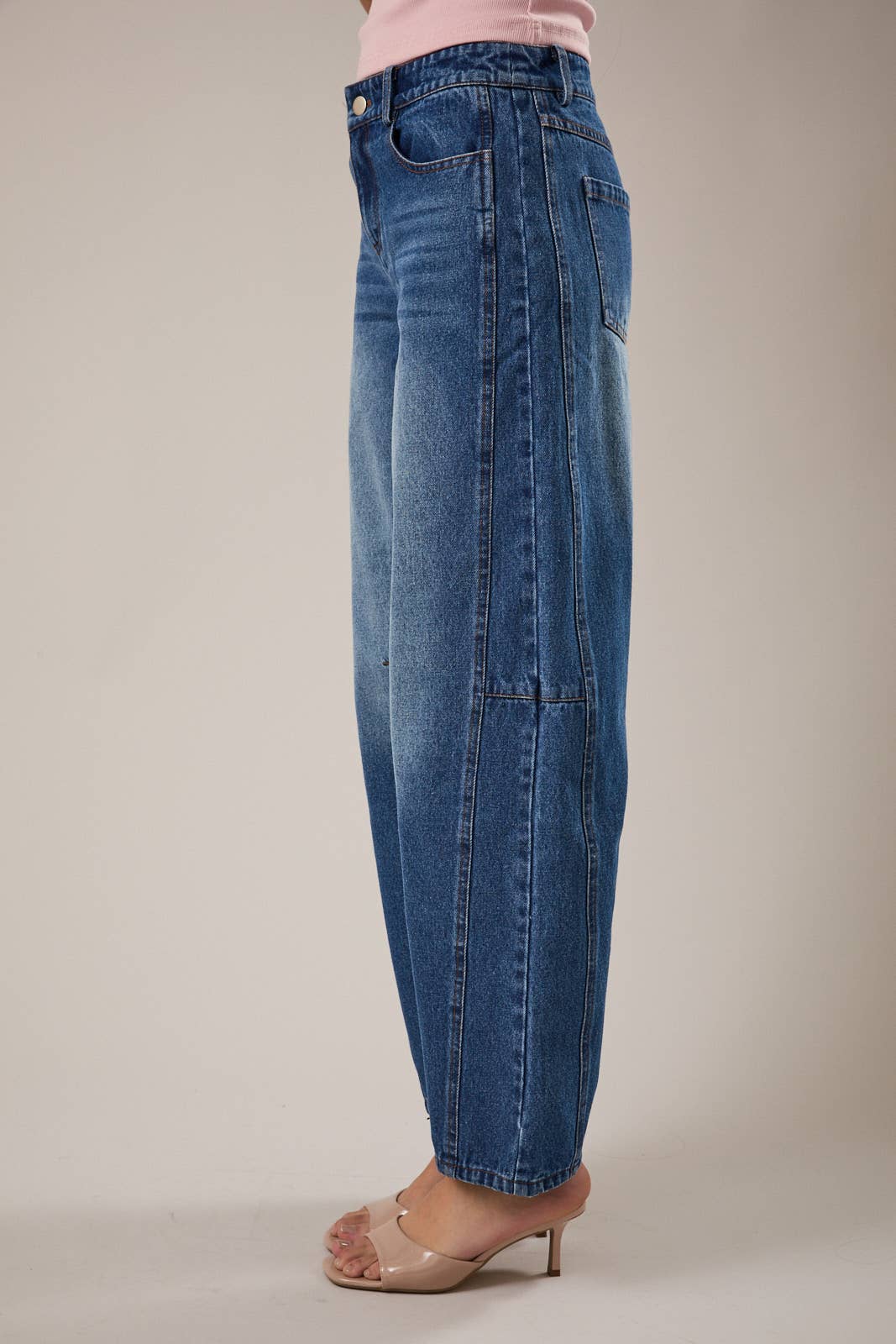 Dark Denim Barrel Jeans