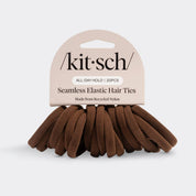 Recycled Fabric Seamless Hair Elastics 20pc Set - Chocolate