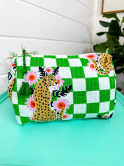 Jaguar Quilted Makeup Bag