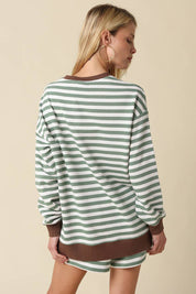 Green Striped Long Sleeve Set