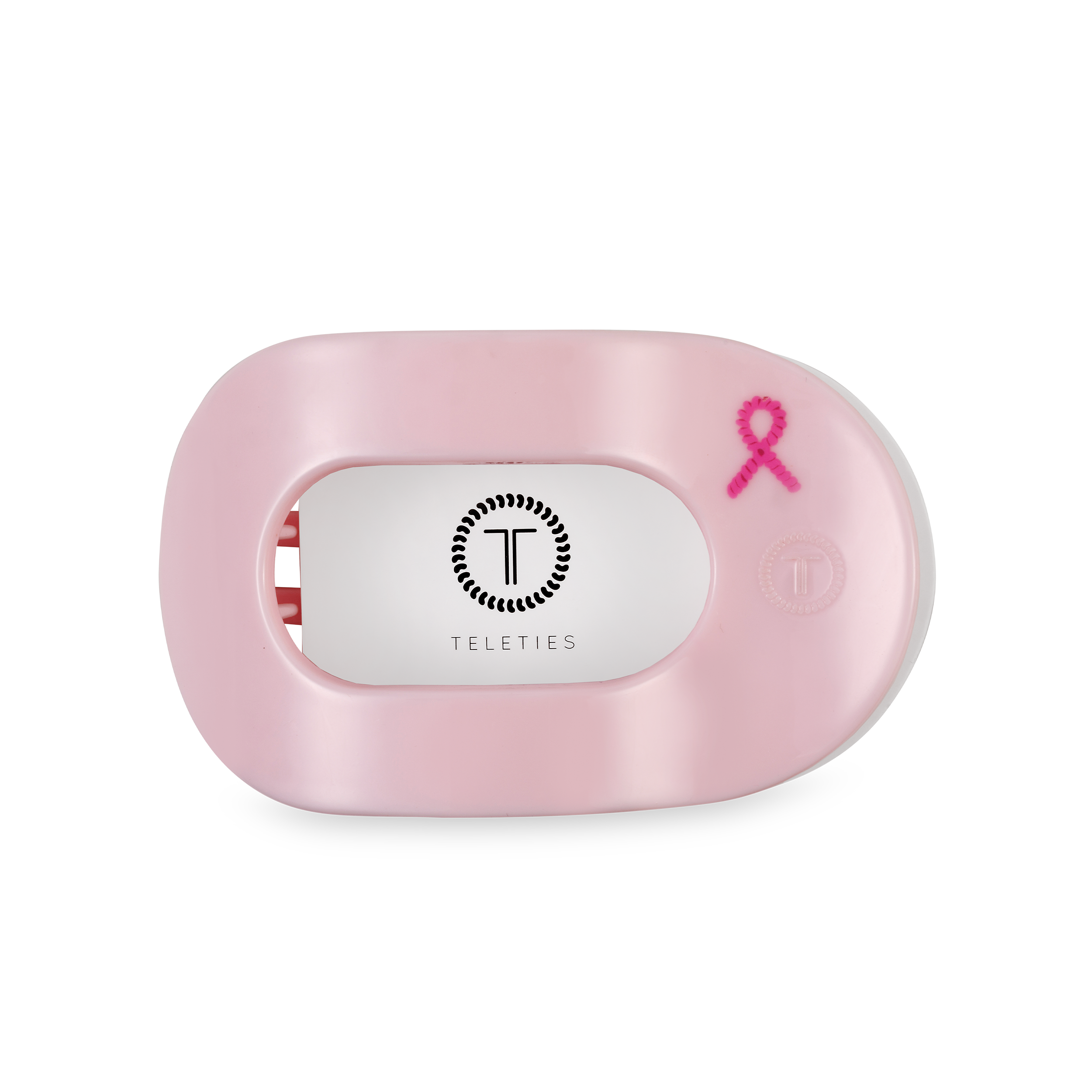 Pink Ribbon Power Med. Flat Round Hair Clip