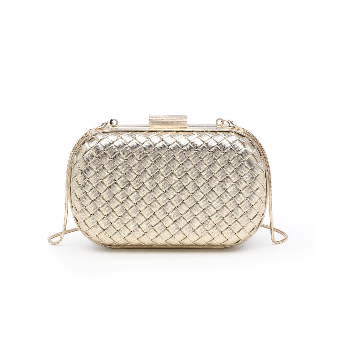 Gold Woven Oval Evening Bag