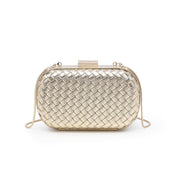 Gold Woven Oval Evening Bag