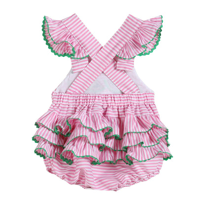 Pink Watermelon Smocked Baby