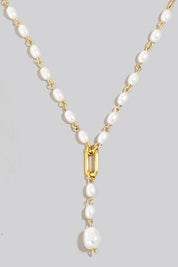 Pearl Beads Y Chain Necklace