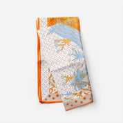 Orange Silk Feel Square Scarf in 100% Polyester
