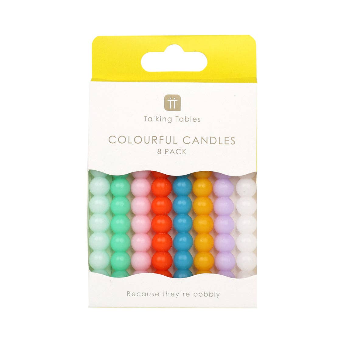Bobble Birthday Candles - 8 Pack | Cake Candless | showing each candle measures 10 cm tall