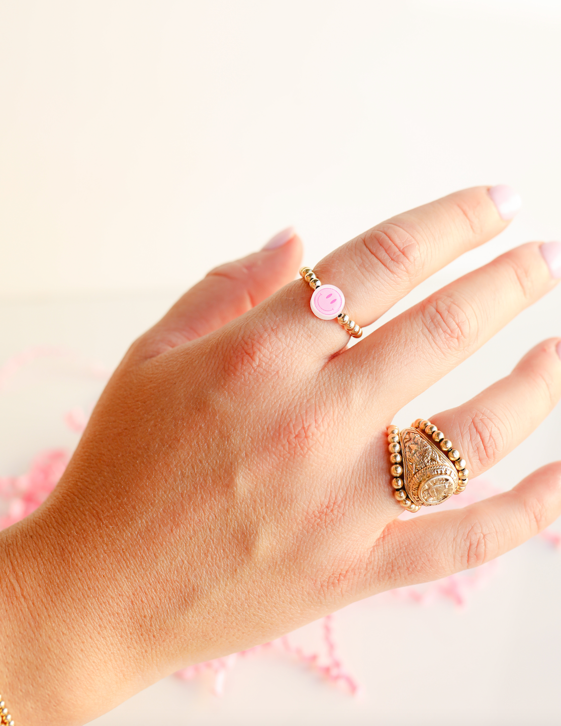 Smiley BB Bead Ring