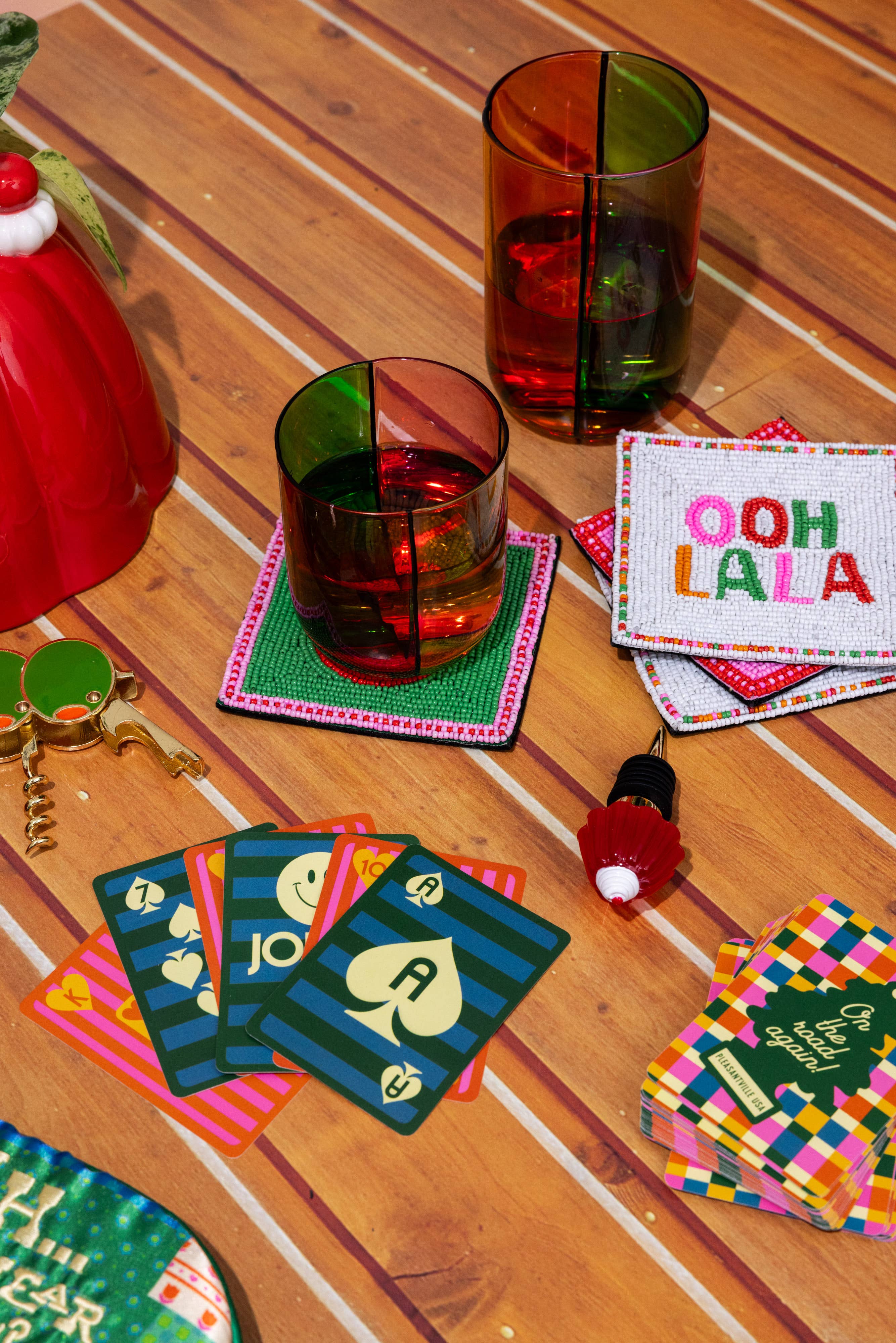 Playing Cards, Colorful Plaid