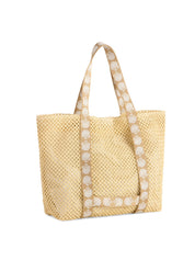 Tan Shell Beach Bag & Hat Set