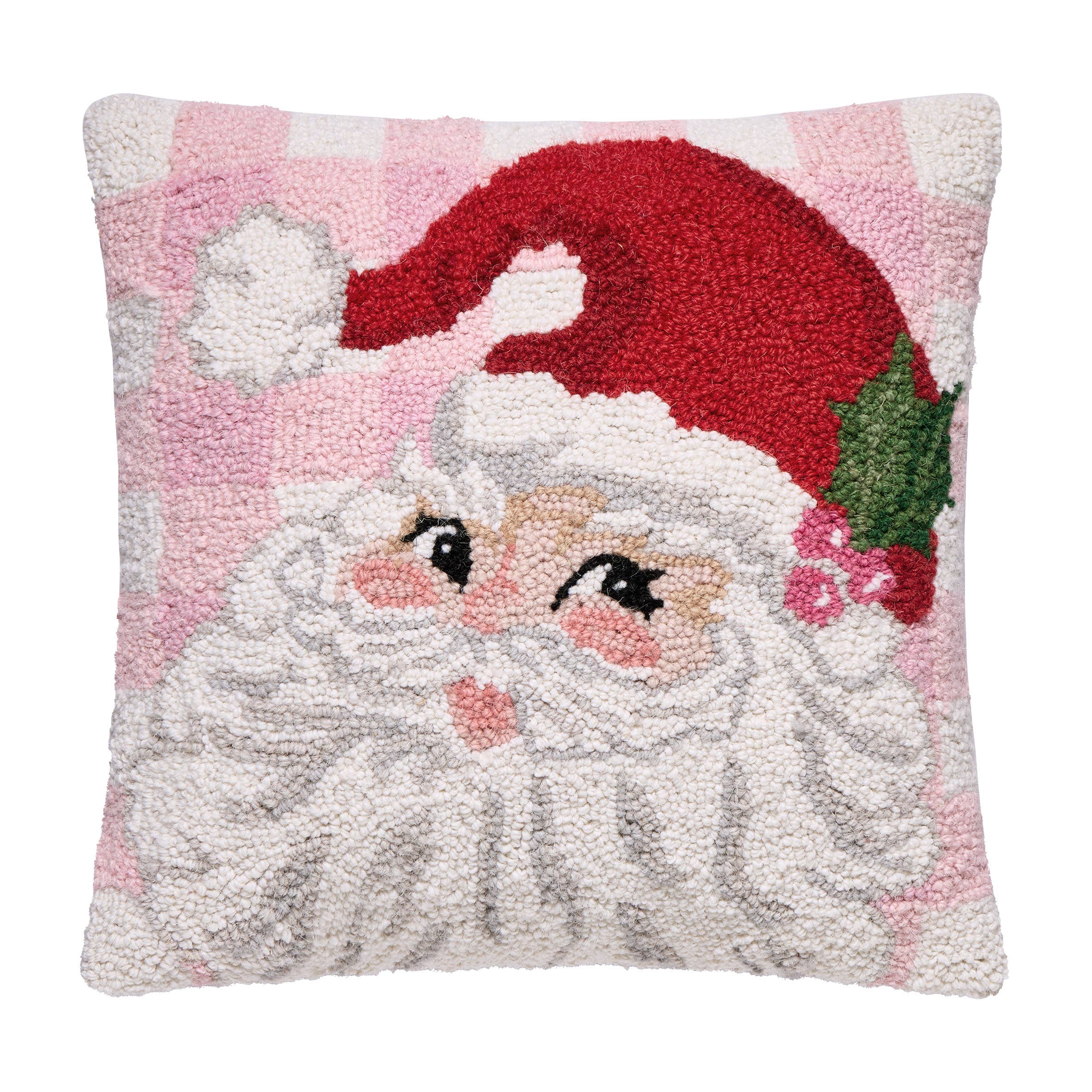 Pink Whimsy Christmas Santa Hook Pillow