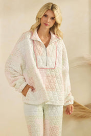 Floral Quilted Quarter Zip