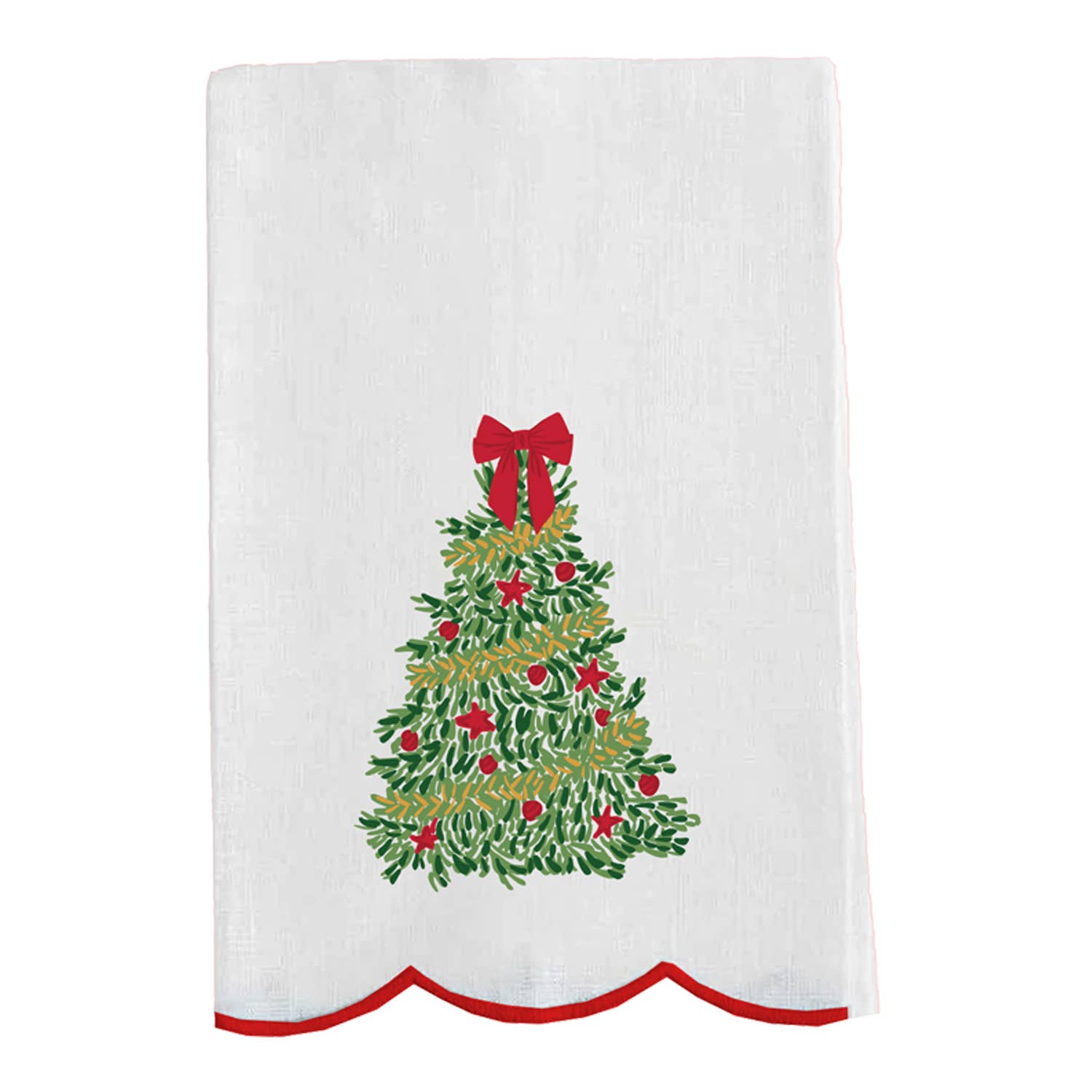 Christmas Tree Embroidered Towel