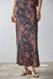 Floral Print Lace Tank & Maxi Skirt Set