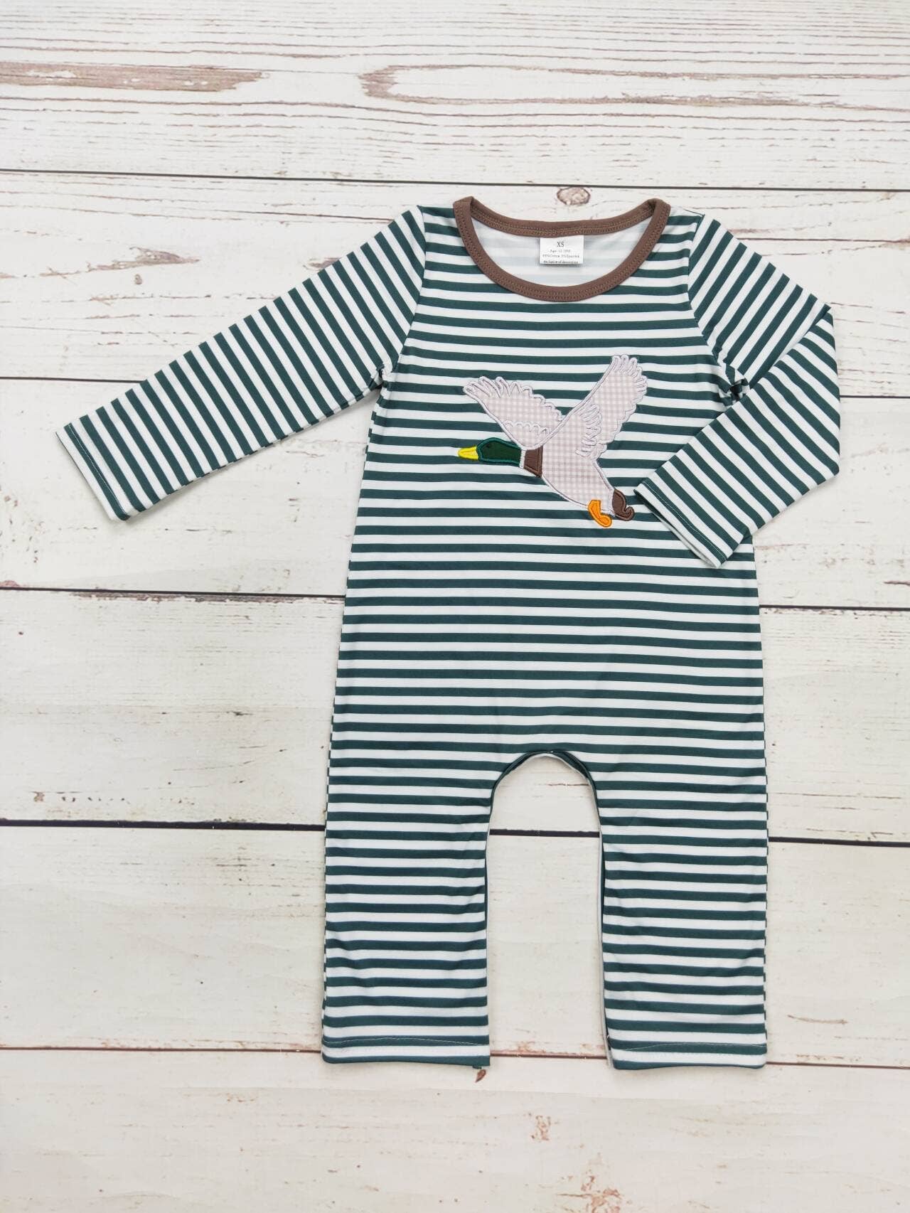 Baby Boy Stripe Duck Romper
