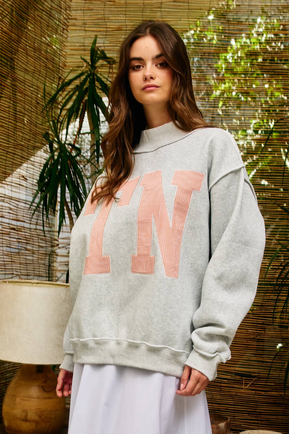 TN Stripe Mock Neck Sweatshirt