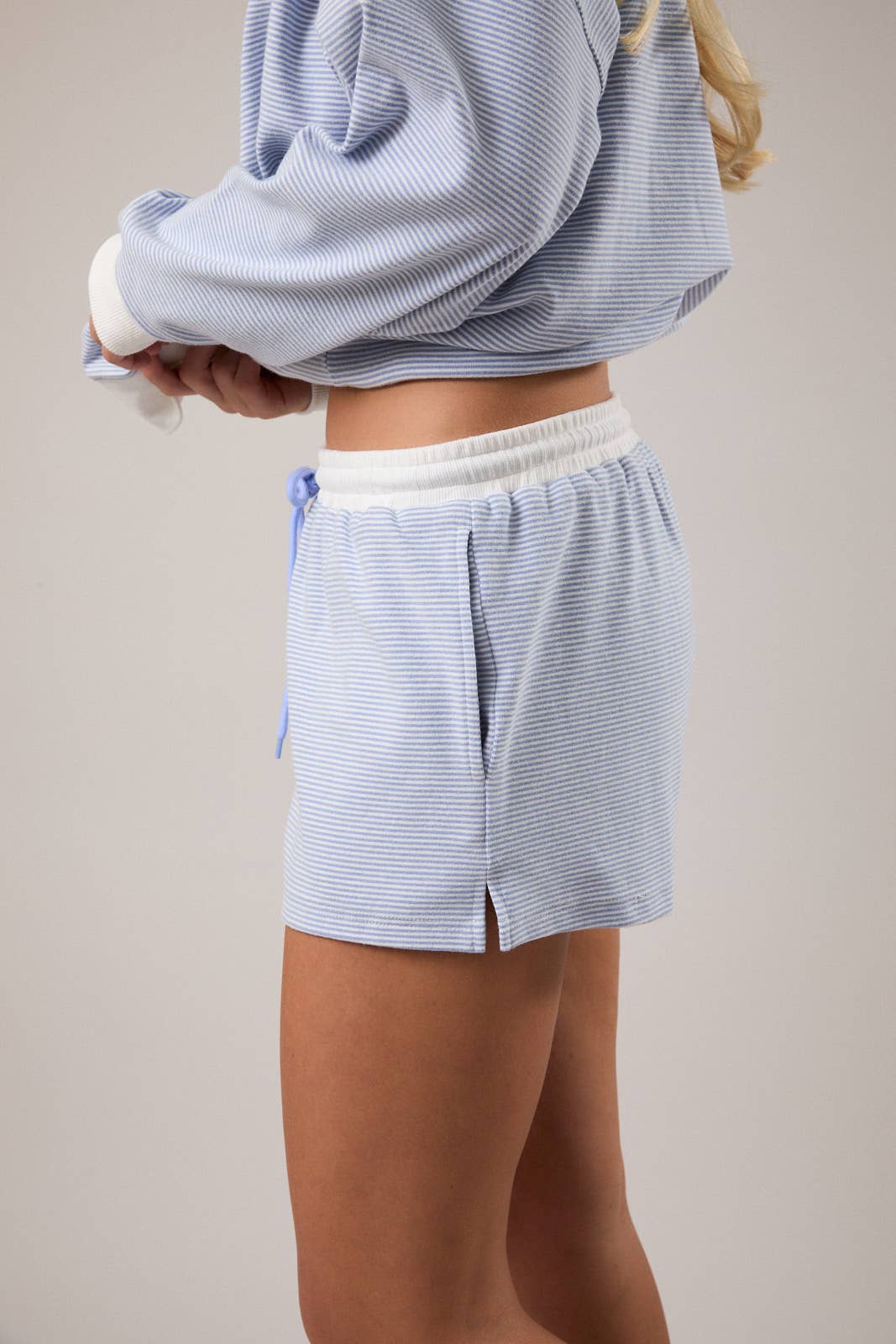 Light Blue Stripe Shorts