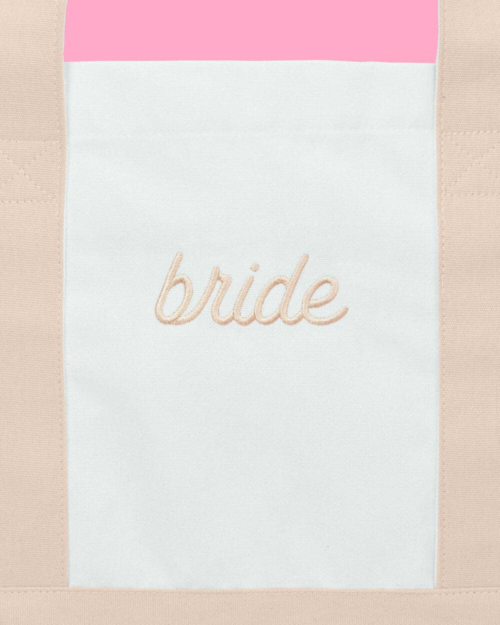 Beige Bride Embroidered Tote Bag