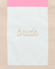 Beige Bride Embroidered Tote Bag