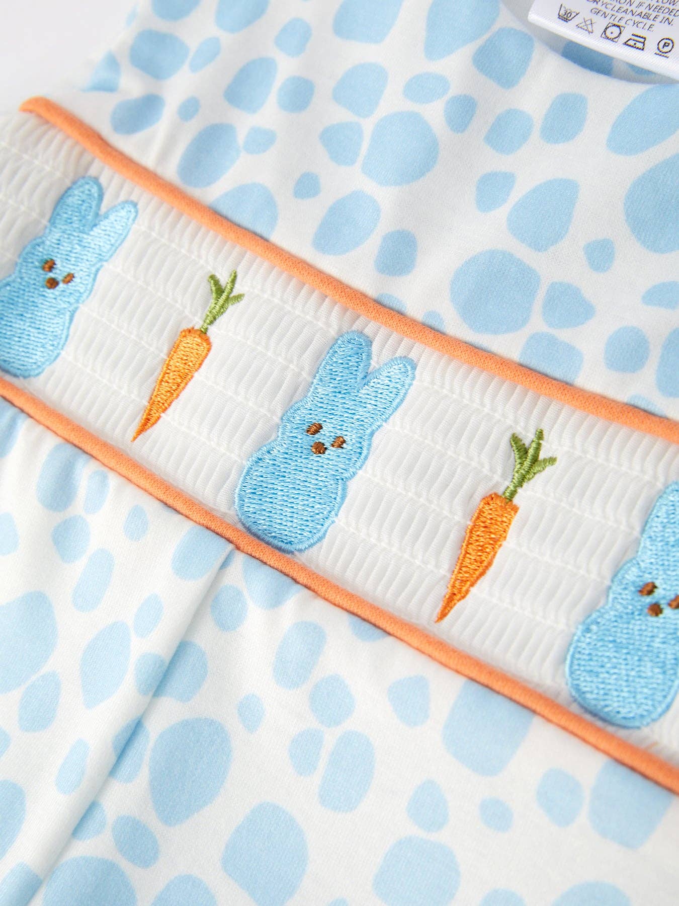 Easter Bunny Carrot Embroidery Smocking Boys