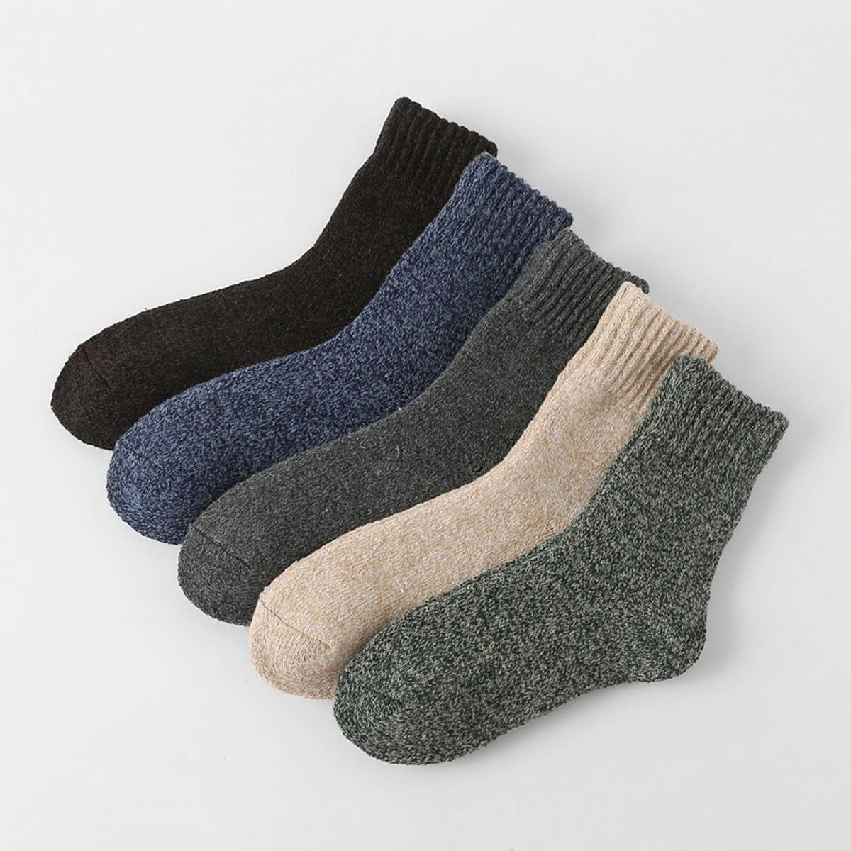 Black Vintage Thick Socks — color: black and thick ribbed knit
