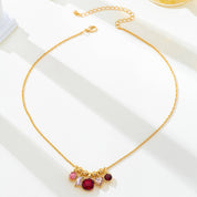 Multicolor Crystal Cluster Charm Necklace
