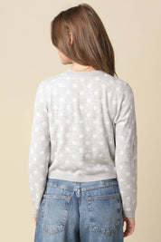 Gray Callie Polka Dot Cropped Cardigan