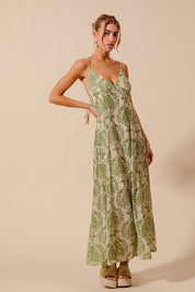 Sage Green Floral Maxi Dress