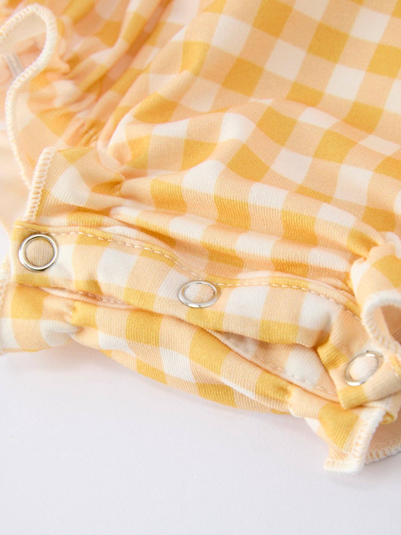 Fish Embroidery Smocking Plaid Romper