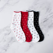 Red & White Heart Casual Socks
